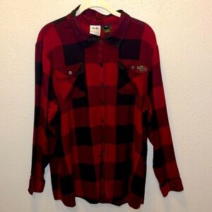 Harley Davidson Plaid Button-up 100% Rayon Shirt Women’s Size 2XL XL